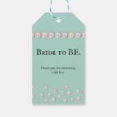 Elegante Bridge to Be Aquamarin Blue Pearl Brautpa Geschenkanhänger (Rückseite)