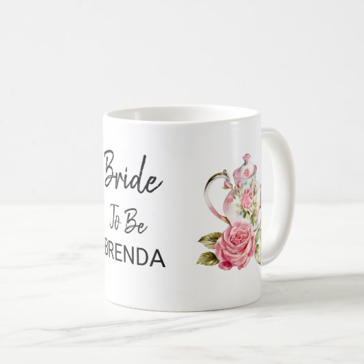 Elegante Bridge to Be Tea Party Brautparty Design Kaffeetasse (VorderseiteRechts)