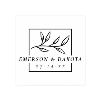 Elegante Briefe botanischer Hochzeit retten das Da Gummistempel