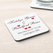 Elegante Briefe Hochzeit Getränkeuntersetzer (Linke Seite)