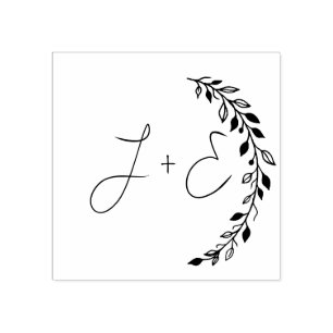 Elegante Briefmarke aus Monogramm-Kautschuk Gummistempel