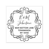 Elegante Briefmarke der Rücksendeadresse Permastempel (Design)