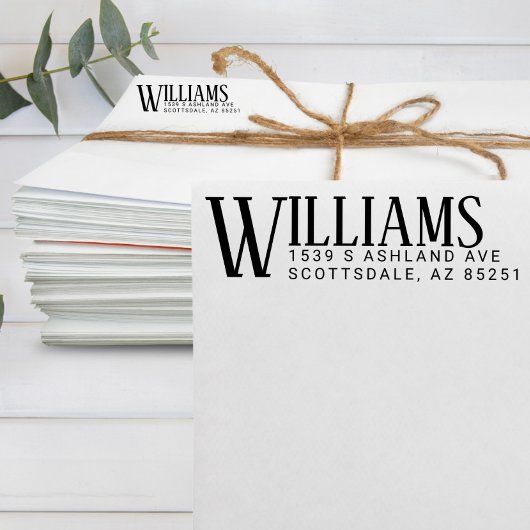 Elegante Briefmarke für benutzerdefinierte Nachnam Permastempel