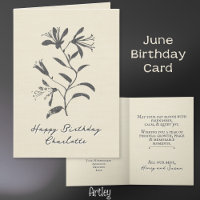 Elegante Briefmarke Honeysuckle June Birth Blume L