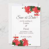 Elegante Bright Hibisken Save the Date Karte (Vorderseite)