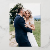 Elegante Brocade Lace Foto Wedding Party Folieneinladung (Rückseite)