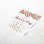 Elegante Brocade Lace Rose Gold Engagement Party Folieneinladung (Gedreht)