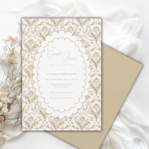 Elegante Brokat-Vintage-Neutral-Junggesellinnen-Ab Einladung