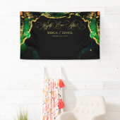 Elegante Bronze Black Green Gold Hochzeit Hintergr Banner (Insitu)