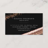 Elegante Bronze erröten Schwarzes bilden Anschläge Visitenkarte (Rückseite)