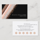 Elegante Bronze erröten Schwarzes bilden Treuekarte (Vorne/Hinten)