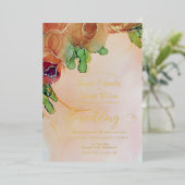 Elegante Bronze Floral Wedding Gold Folieneinladung (Stehend vorne)