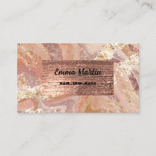 Elegante Bronze Gold Agate Business Card Visitenkarte