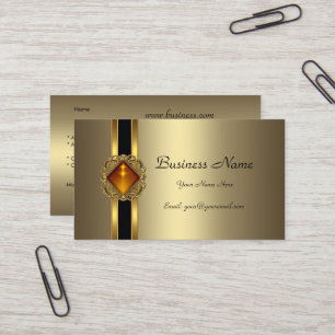 Elegante Bronze Gold Schwarz Bernstein Schmuck Visitenkarte