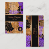 Elegante Bronze & Lavendel Foil Look Business Card Visitenkarte (Vorne/Hinten)