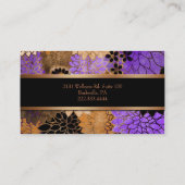 Elegante Bronze & Lavendel Foil Look Business Card Visitenkarte (Rückseite)