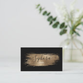 Elegante Bronze Metallic Foil Paint Stroke Visitenkarte (Stehend Vorderseite)
