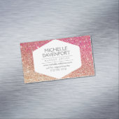 Elegante Bronze/Rosa Glitzer Magnetic Business Car Magnetische Visitenkarte (Beispiel)