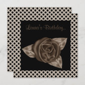 ELEGANTE BRONZE ROSE SPOT GEBURTSTAG EINLADUNG (Vorne/Hinten)