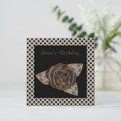 ELEGANTE BRONZE ROSE SPOT GEBURTSTAG EINLADUNG (Stehend Vorderseite)
