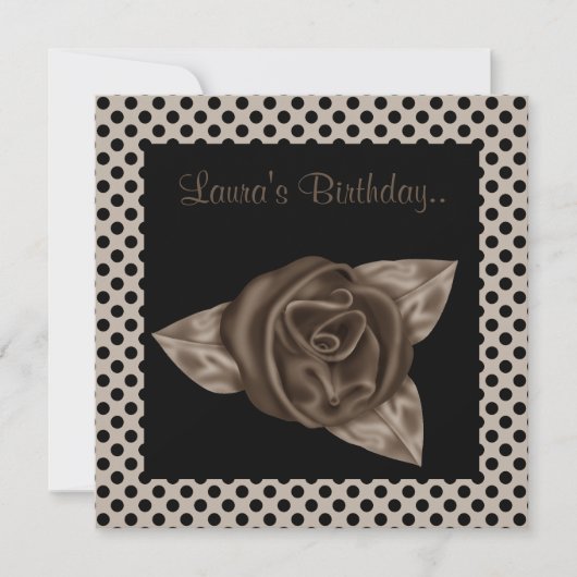 ELEGANTE BRONZE ROSE SPOT GEBURTSTAG EINLADUNG (Vorderseite)