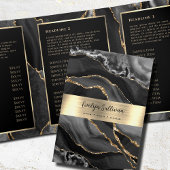Elegante Broschüre Black and Gold Agate Trifold