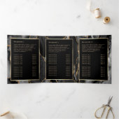 Elegante Broschüre Black and Gold Agate Trifold (Innenseite)