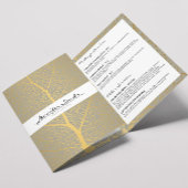 Elegante Broschüre Gold Leaf Tree Muster Salon