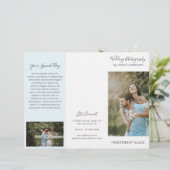 Elegante Broschüre mit Blue Fotografy Business Tri (Stehend Vorderseite)