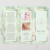 Elegante Broschüre "Sea Green and Gold Agate" (Vorne/Hinten)