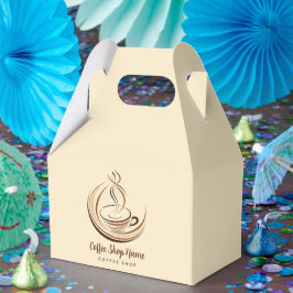 Elegante Brown Coffee Espresso Business Logo Shop Geschenkschachtel