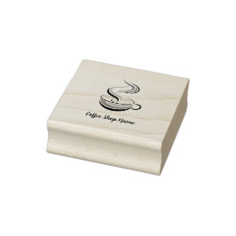 Elegante Brown Coffee Espresso Business Logo Shop Gummistempel