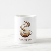 Elegante Brown Coffee Espresso Business Logo Shop Kaffeetasse (Mittel)