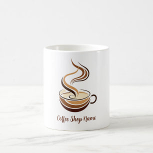 Elegante Brown Coffee Espresso Business Logo Shop Kaffeetasse
