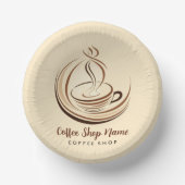 Elegante Brown Coffee Espresso Business Logo Shop Pappteller (Vorderseite)