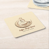 Elegante Brown Coffee Espresso Business Logo Shop Rechteckiger Pappuntersetzer (angewinkelt)