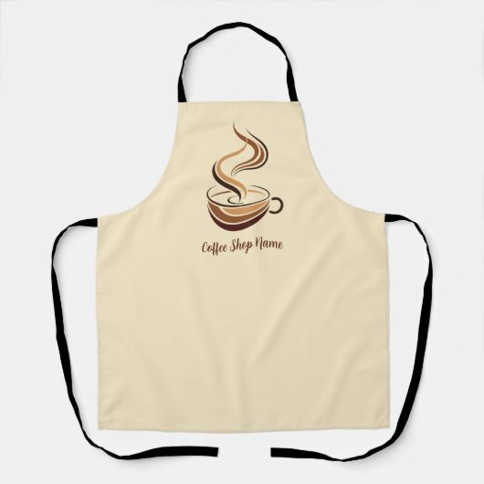 Elegante Brown Coffee Espresso Business Logo Shop Schürze (Vorderseite)