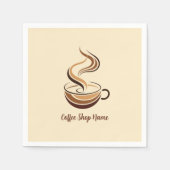 Elegante Brown Coffee Espresso Business Logo Shop Serviette (Vorderseite)