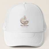 Elegante Brown Coffee Espresso Business Logo Shop Truckerkappe (Vorderseite)