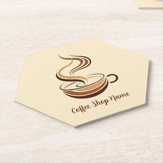 Elegante Brown Coffee Espresso Business Logo Shop Untersetzer (angewinkelt)