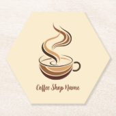 Elegante Brown Coffee Espresso Business Logo Shop Untersetzer (Vorderseite)