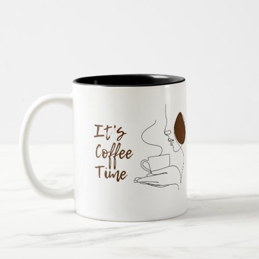 Elegante Brown Coffee Time Tasse (Links)