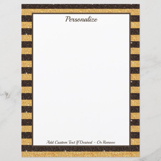 Elegante Brown Gold Glitzer Sparkle Personalisiert (Vorderseite)