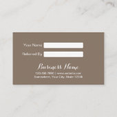 Elegante Brown Lotos-Blume der Empfehlungskarte (Rückseite)