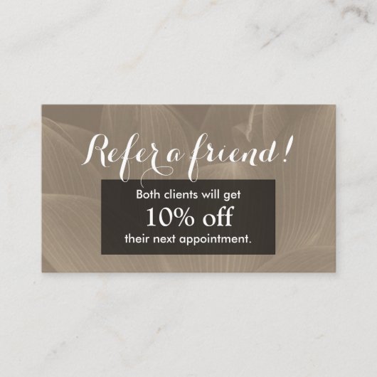 Elegante Brown Lotos-Blume der Empfehlungskarte (Vorderseite)