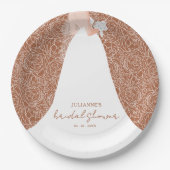 Elegante Brücke über das Brautparty Terracotta Pappteller (Vorderseite)
