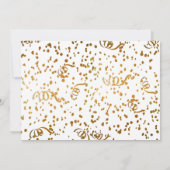 Elegante Brunch Bubbly Brautparty Gold Confetti Einladung (Rückseite)