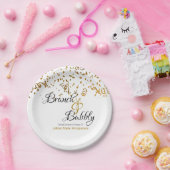 Elegante Brunch Bubbly Brautparty Gold Confetti Pappteller (Party)