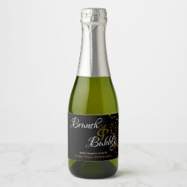 Elegante Brunch Bubbly Brautparty Gold Confetti Schaumweinetikett