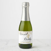 Elegante Brunch Bubbly Brautparty Gold Confetti Schaumweinetikett (Vorderseite)